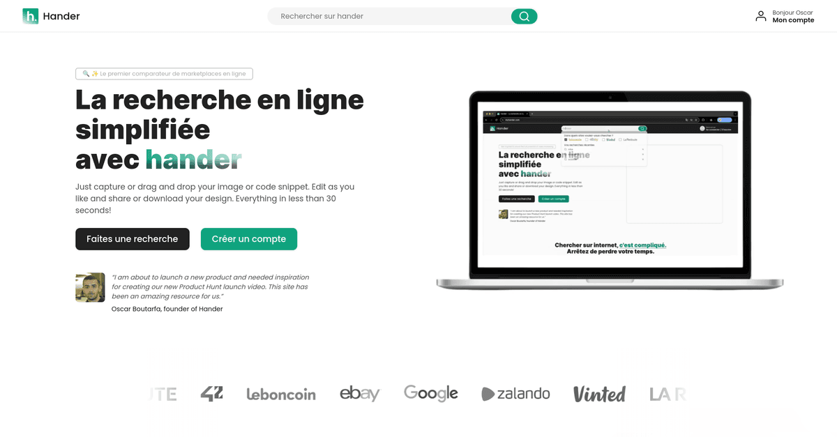 Myhander — E-commerce simplifié