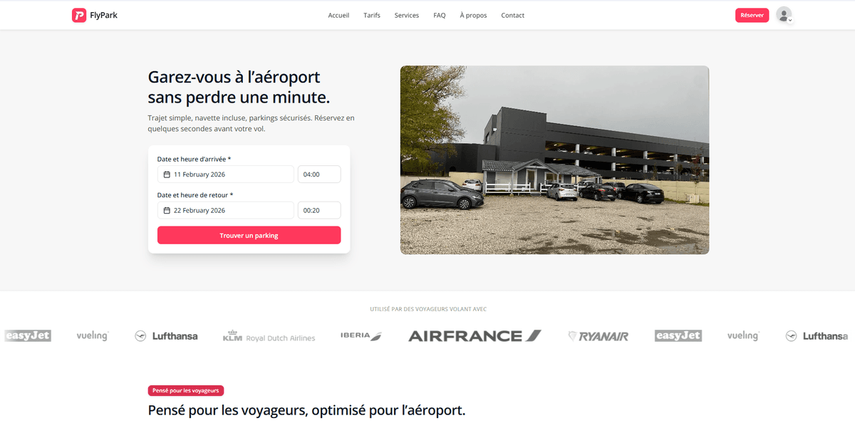 FlyPark Bordeaux-Mérignac — Stationnement aéroportuaire sécurisé